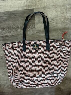 Spartina 449 Woven Chevron Tote Bag in Navy, White & Orange.